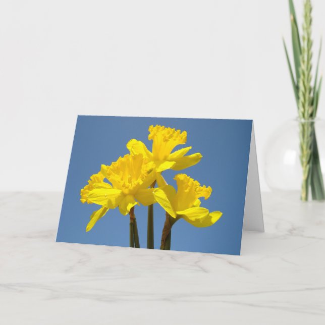 Yellow Daffodils Greeting Cards Custom Spring (Front)