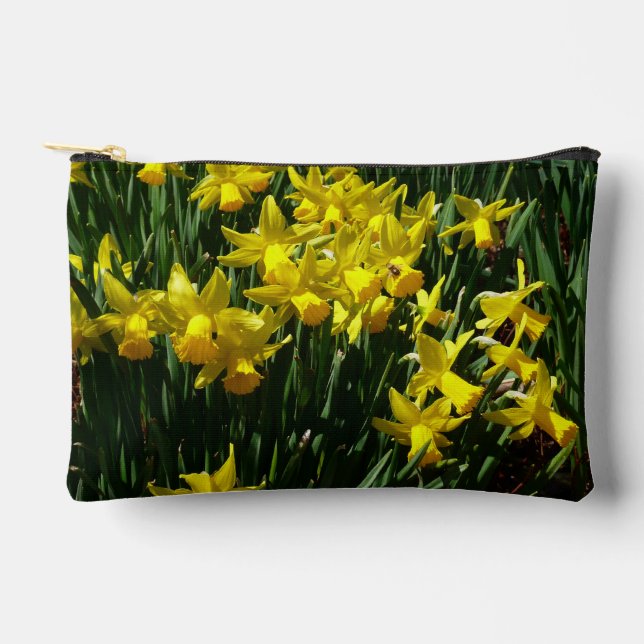 Yellow Daffodils I Cheery Spring Flowers Accessory Pouch (Front)