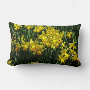 Yellow Daffodils I Cheery Spring Flowers Lumbar Pillow