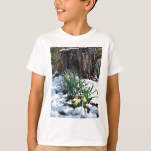 Yellow Daffodils in the snow T-Shirt