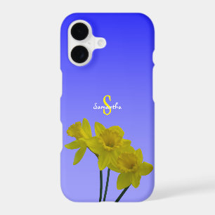 Yellow Daffodils on Blue