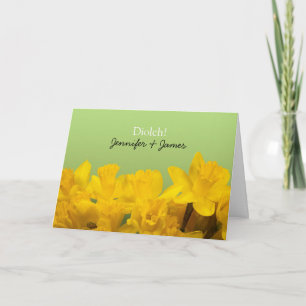 Yellow Daffodils Personalized Welsh Thank You Card