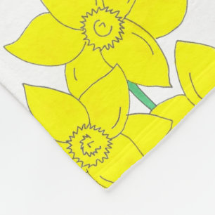 Yellow Daffodils Spring Flowers Bunch Floral Fleece Blanket