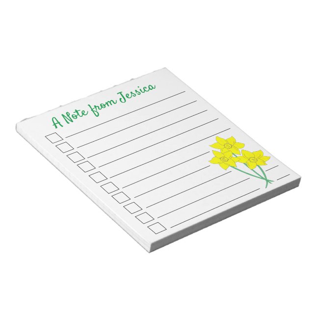 Yellow Daffodils Spring Flowers Bunch Floral Notepad (Angled)