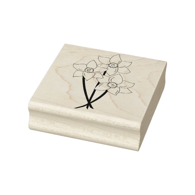 Yellow Daffodils Spring Flowers Bunch Floral Rubber Stamp (Stamp)