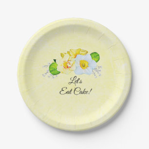 Yellow Daffodils Spring Wedding Personalized Paper Plate