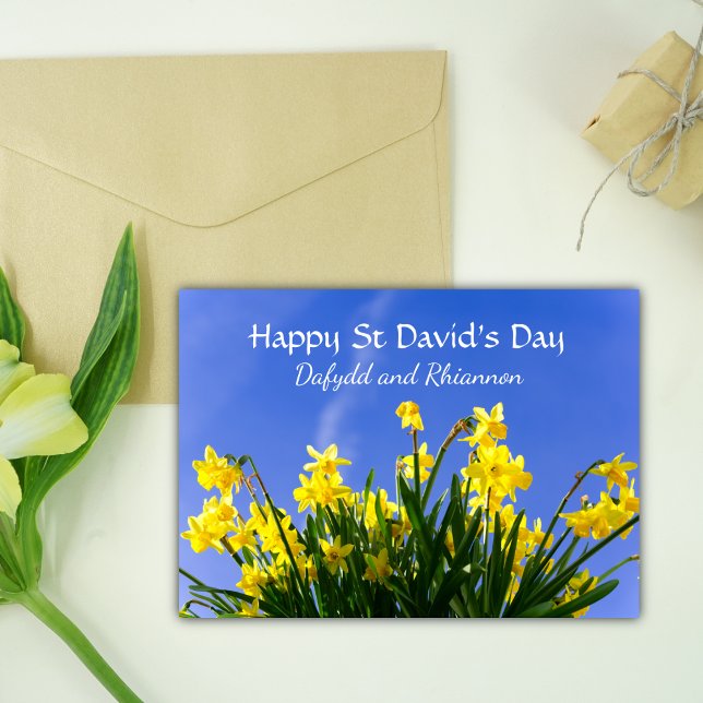 Yellow Daffodils St David's Day Personalized  Card (Creator Uploaded)