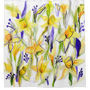 Yellow Daffodils Watercolor Illustration