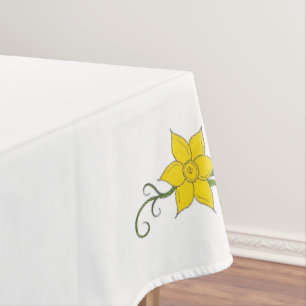 Yellow Daffodils Welsh Wales Spring Floral Flowers Tablecloth