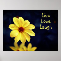 Yellow Dahlia Elegant Flower Inspirational Quote