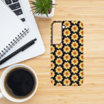 Yellow Dahlia Floral Pattern on Black Samsung Galaxy Case<br><div class="desc">Protect your Samsung Galaxy S22 phone with this trendy phone case that features the photo image of a little, yellow Dahlia flower on a black background and printed in a repeating pattern. A fun, floral design! Select your phone style. NOTE: You may need to edit and adjust image as necessary...</div>