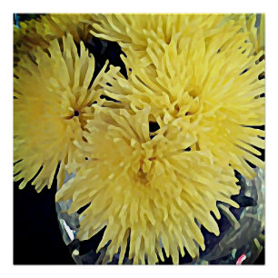 yellow dahlias -painting poster