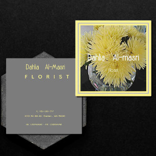 yellow dahlias square business card