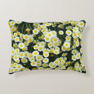 Yellow Dainty Daisy Flower Buttons,  Accent Pillow