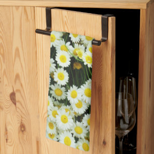 Yellow Dainty Daisy Flower Buttons, Kitchen Towel
