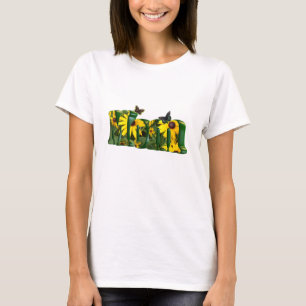 Yellow Daisies and Butterflies Mom T-Shirt