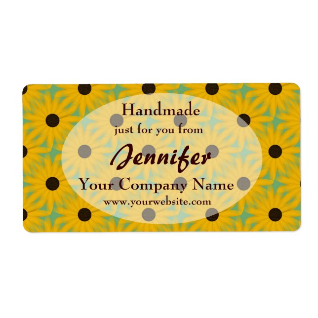 Yellow Daisies Handmade By Business Label (Front)