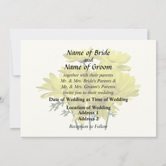 Yellow Daisies Invitation (Front)