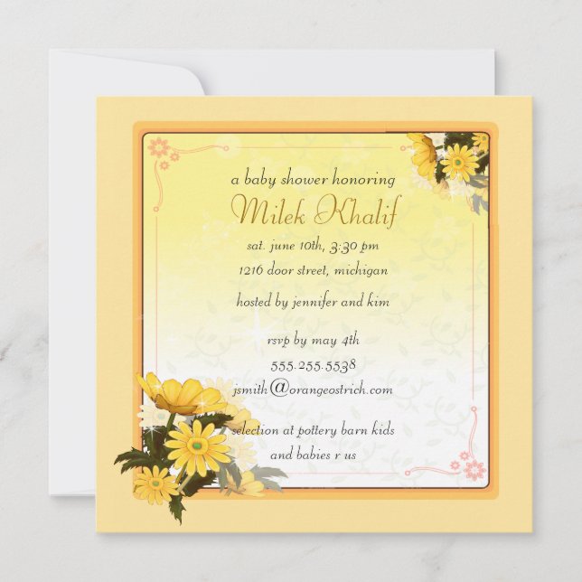 Yellow Daisies Invitation (Front)