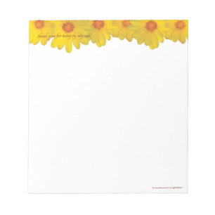 Yellow Daisies, thank you - SMALL Notepad