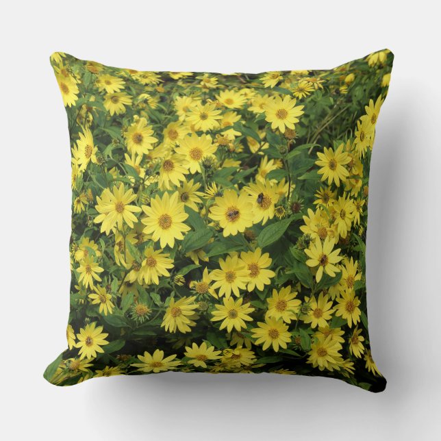 Yellow Daisies Throw Pillow (Front)