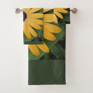 Yellow Daisy Bath Towel Set