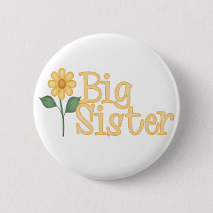 Yellow Daisy Big Sister 2 Inch Round Button