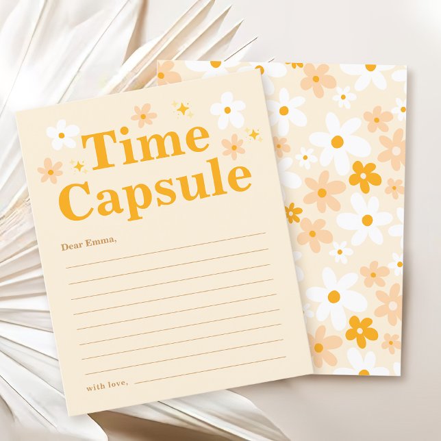 Yellow Daisy Birthday Time Capsule Party Game Card (Creator Uploaded)