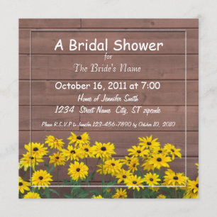 yellow daisy bridal shower invitations