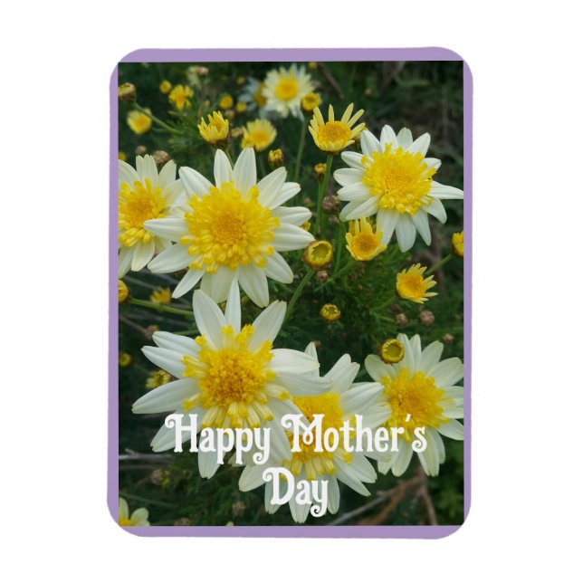 Yellow Daisy Daisies Floral Mothers Day Card Magnet (Vertical)