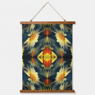 Yellow Daisy Flower Abstract Hanging Tapestry