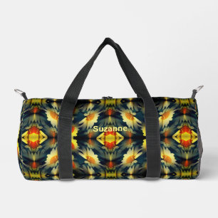 Yellow Daisy Flower Abstract Personalized Duffle Bag