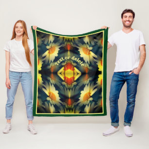 Yellow Daisy Flower Abstract Personalized Fleece Blanket
