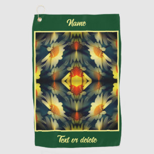 Yellow Daisy Flower Abstract Personalized Golf Towel