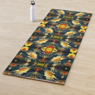 Yellow Daisy Flower Abstract  Yoga Mat