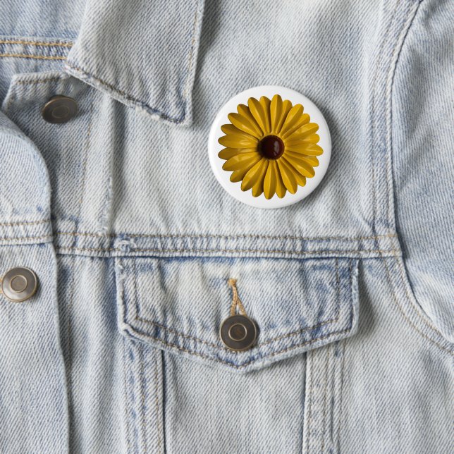 Yellow Daisy Flower - Bouquet Spring Summer Garden 2 Inch Round Button (In Situ)