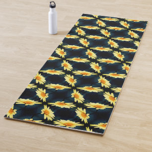 Yellow Daisy Flower Close Up Pattern     Yoga Mat