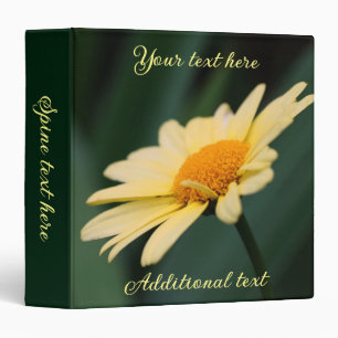 Yellow Daisy Flower Close Up Personalized Binder