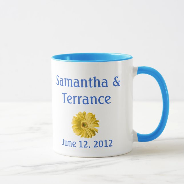 Yellow Daisy Flower Customizable Mug (Right)