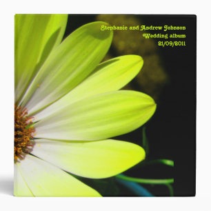 Yellow Daisy Flower Customizable Wedding Album Binder