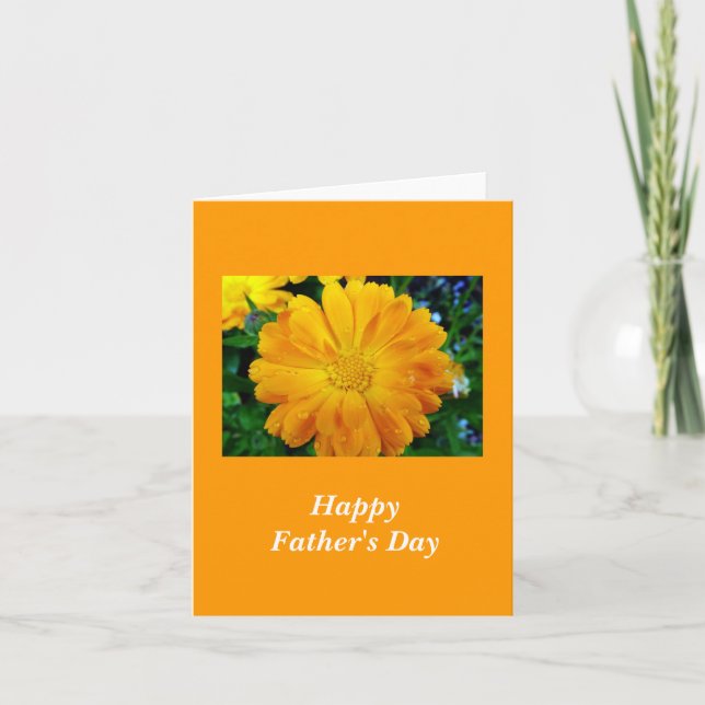 yellow daisy flower father's day card (Front)
