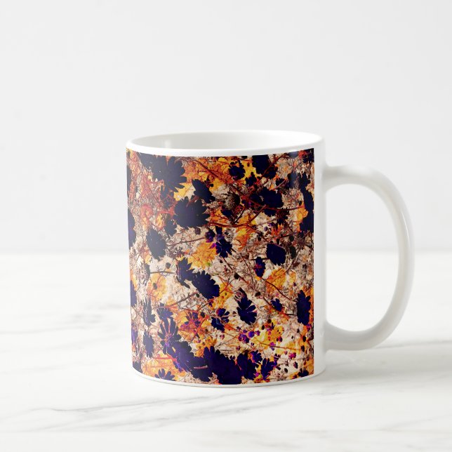 Yellow daisy flower floral pattern digital art coffee mug (Right)