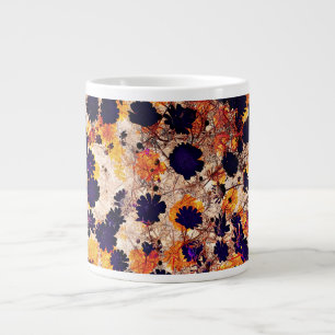 Yellow daisy flower floral pattern digital art large coffee mug