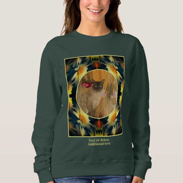Yellow Daisy Flower Frame Create Your Own Photo Sweatshirt (Front)