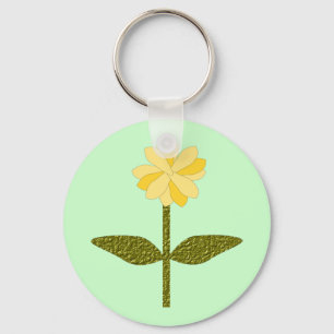 Yellow Daisy Flower Keychain