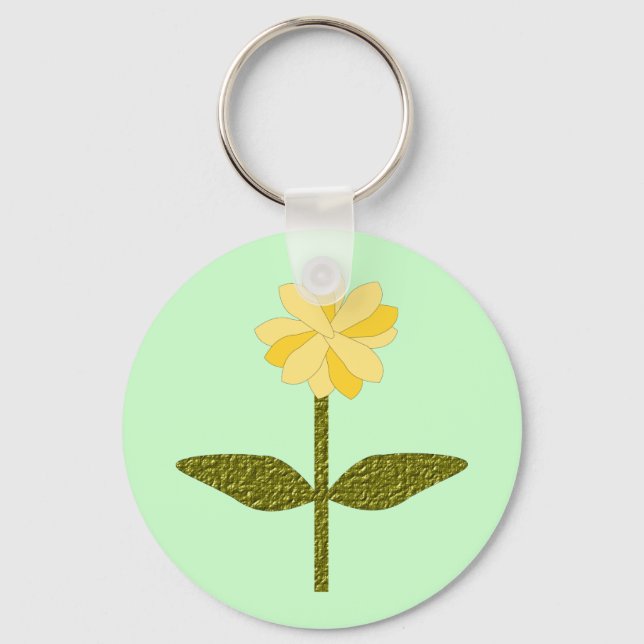 Yellow Daisy Flower Keychain (Front)