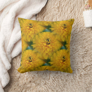 Yellow Daisy Flower Nature Pattern Throw Pillow