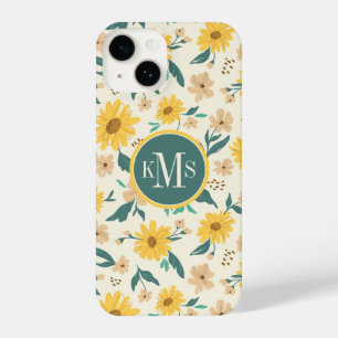 Yellow Daisy Flower Pattern iPhone 14 Case