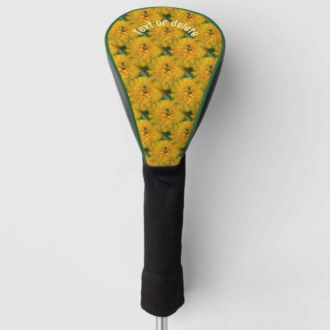 Yellow Daisy Flower Pattern Personalized Golf Head Cover (Front)