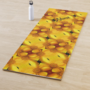Yellow Daisy Flower Petals Pattern Personalized    Yoga Mat